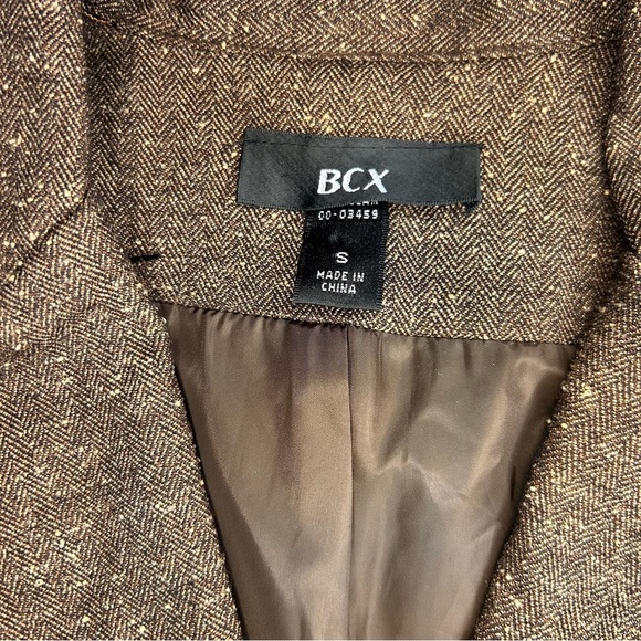 BCX Brown Herringbone Tweed Blazer Jacket | Size Small - Picture 4 of 8